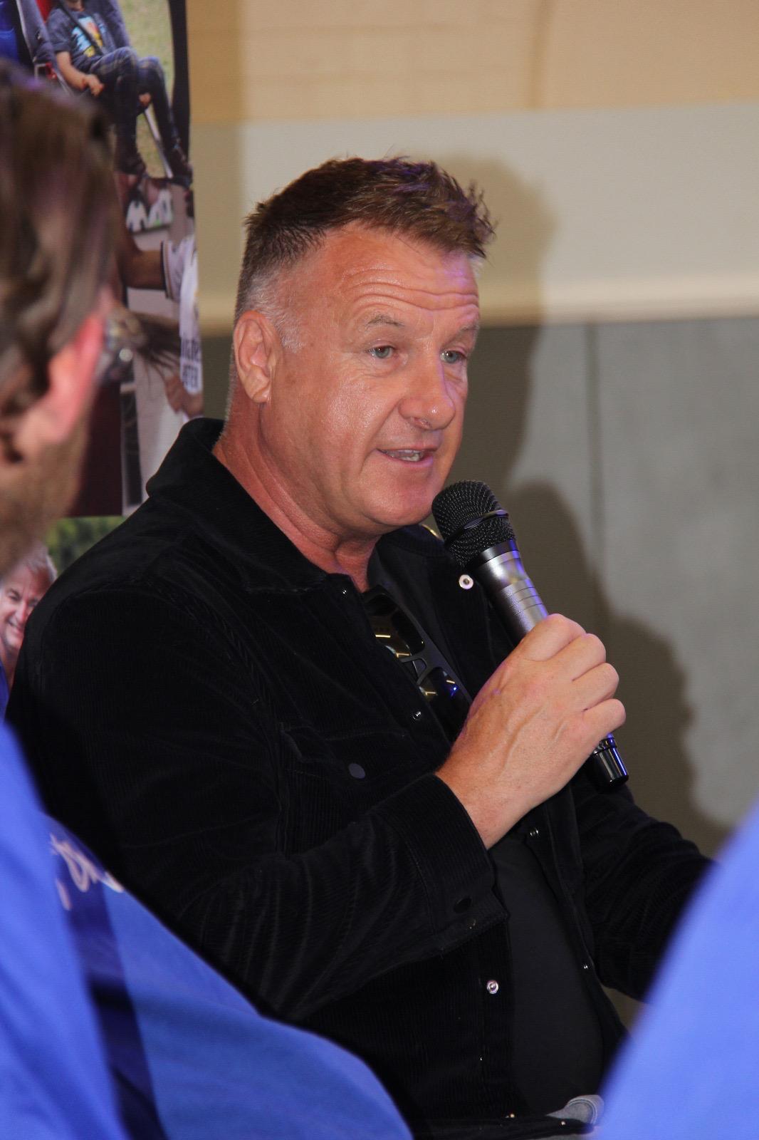A speaker taking part in East Belgrave’s Captain’s Tales community event