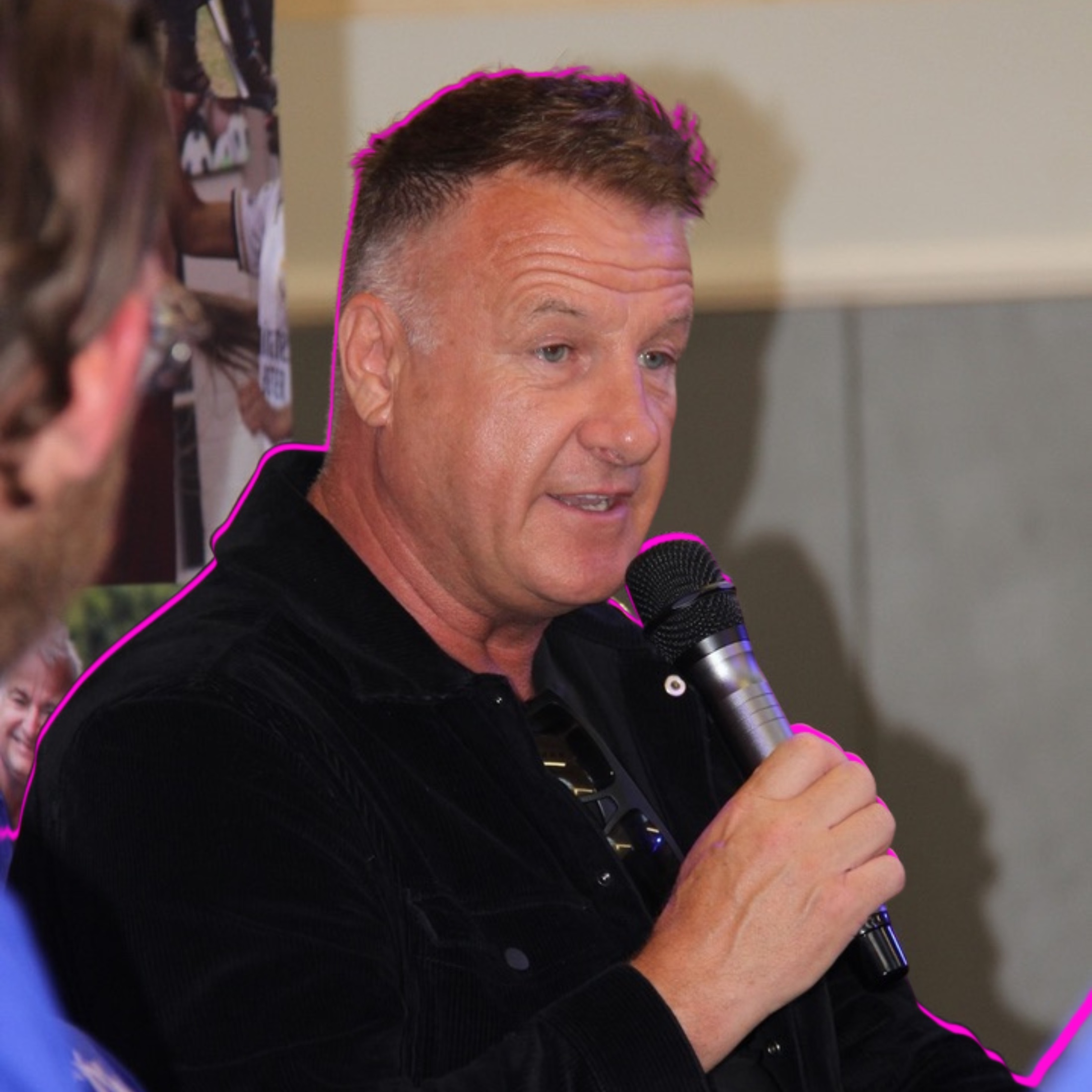 Guest speaker taking part in an event conversation